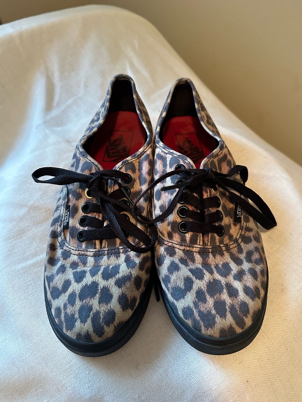 VANS Off The Wall Leopard Print Low Top Sneakers M 6 W 7.5 Skater Streetwear